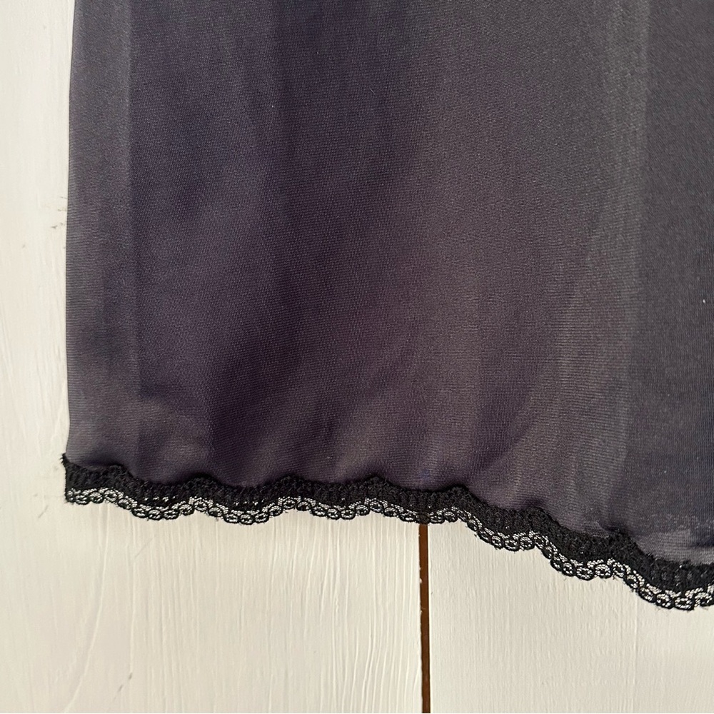 VTG Lace Trim Babydoll Slip Dress Sz S-M Black Goth Grunge Vamp Romantic - Picture 7 of 8